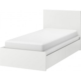   IKEA MALM Каркас высокий с 2 ящиками 90x200 bialy и LONSET основа под матрас (890.327.38)