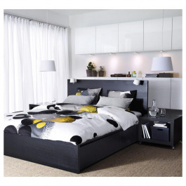   IKEA MALM Каркас высокий с 2 ящиками 160x200 czarnobraz без основы под матрас (091.304.79)