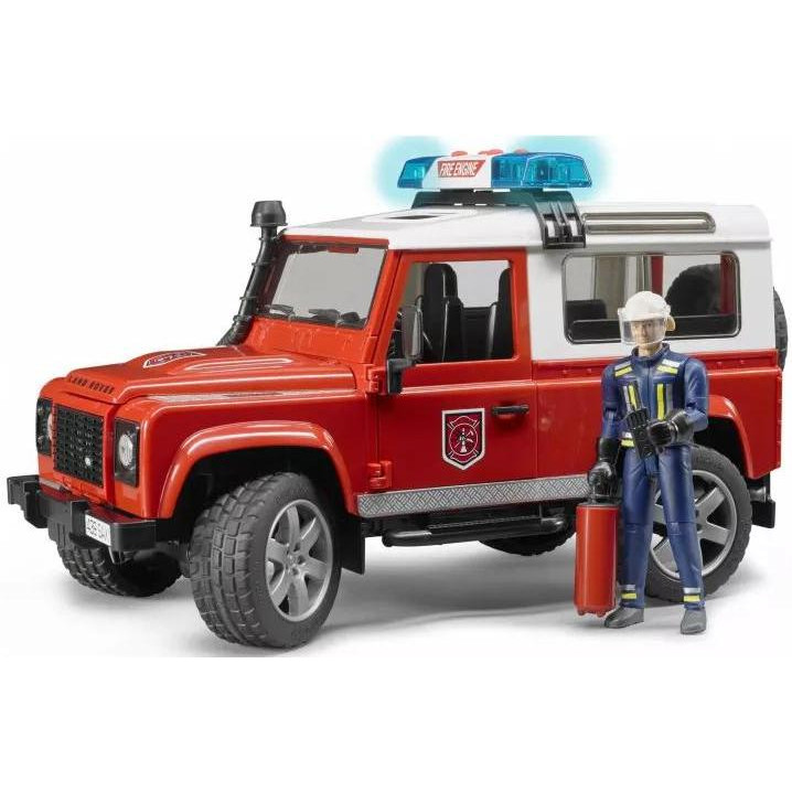 Bruder Land Rover Defender + фигурка пожарника (02596) - зображення 1