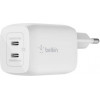 Belkin Boost Up Charge Pro GaN Dual USB-C Charger 65W White (WCH013VFWH) - зображення 1