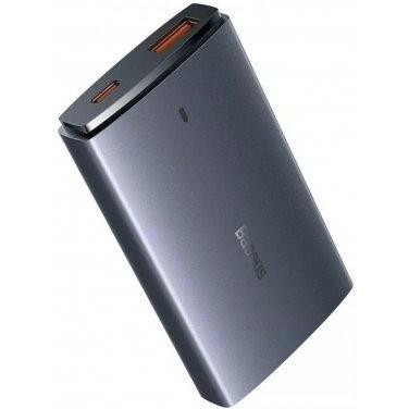 Baseus GaN5 Pro Ultra-Slim Fast Charger C+U 65W Overseas Edition Gray + Type-C to Type-C (CCGP150113) - зображення 1