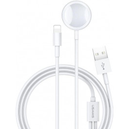   USAMS US-CC076 2in1 Charging Cable for iPhone & Apple Watch White (CC076WH01)