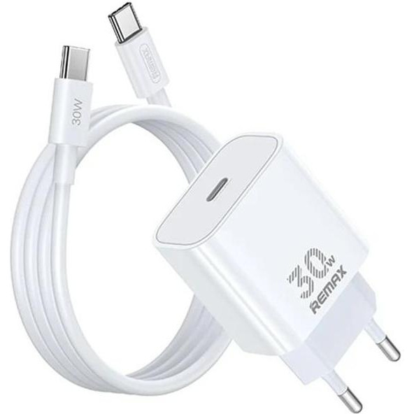 REMAX RP-U71 Charger Figen Series 30W GaN White Type-C-Type-C cable - зображення 1