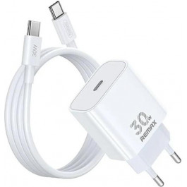   REMAX RP-U71 Charger Figen Series 30W GaN White Type-C-Type-C cable