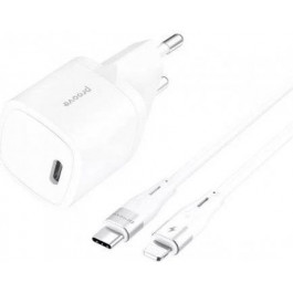   Proove Silicone Power 20W White Type-C to Lightning cable(WCSP20020102)