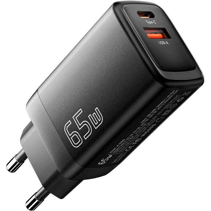 Essager Ruiy 65W 1xUSB-A, 1xUSB-C Black (ECTAC-RYB01-Z) - зображення 1