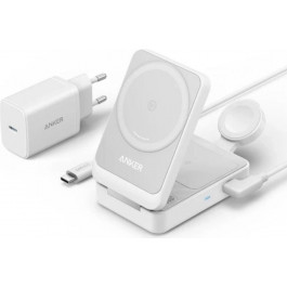   Anker Magsafe MagGo 3-in-1 Qi2 15W 40W USB-C Charger White (A2557)