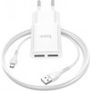 Hoco C88A Star round dual port + MicroUSB White - зображення 2