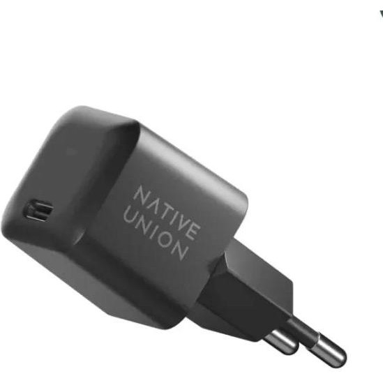 NATIVE UNION Fast GaN Charger PD 30W USB-C Port Black (FAST-PD30-2-BLK-EU) - зображення 1