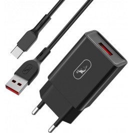   SkyDolphin SC36T 1xUSB 2.4A Black + USB Type-C (MZP-000175)