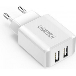   Choetech C0030 5V/2A Dual Port USB Wall Charger White (C0030)