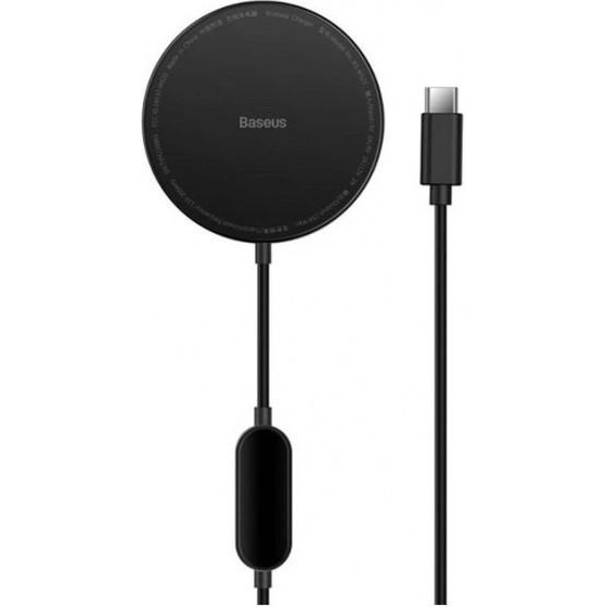 Baseus Simple Mini2 Magnetic Wireless Charger 15W For iP 12/13 Black (CCJJ010001) - зображення 1