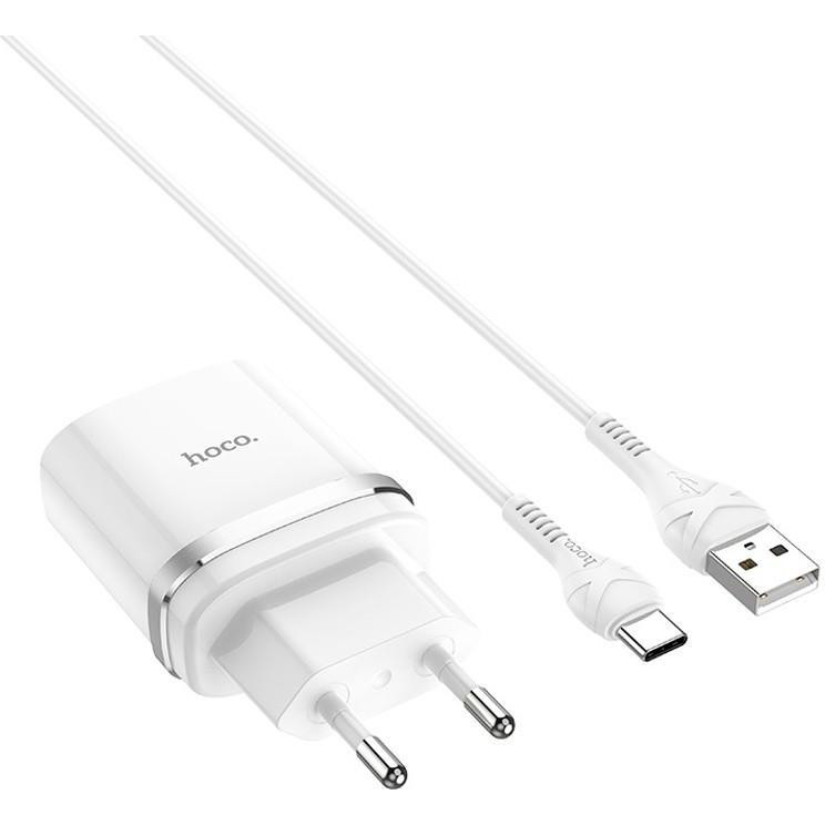 Hoco C12Q Smart QC3.0 + USB Type-C White - зображення 1