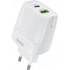 Hoco C85A Bright PD20W + QC3.0 Type-C + USB White - зображення 1