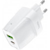 Hoco C85A Bright PD20W + QC3.0 Type-C + USB White - зображення 2