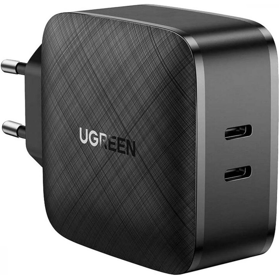 UGREEN 66W 2 x Type-C PD Charger Black (70867) - зображення 1