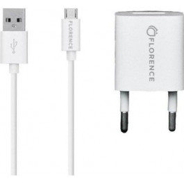   Florence 1USB 1A + microUSB White (FL-1000-WM)