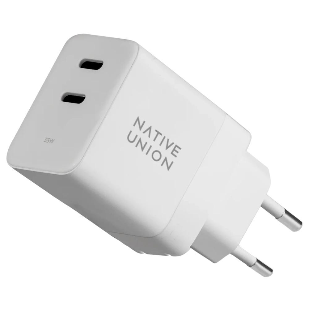 NATIVE UNION 2xUSB-C  35W White (FAST-PD35-WHT-EU) - зображення 1