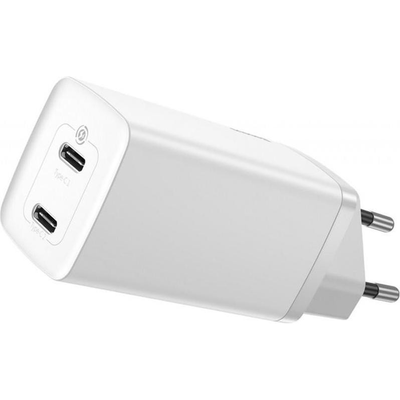 Baseus GaN2 Lite Quick Charger C+C 65W White (CCGAN2L-E02) - зображення 1