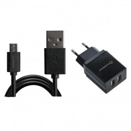   Florence 2USB 2A + microUSB Black (FL-1021-KM)