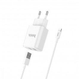   Hoco C62A Victoria 2USB 2.1A + Lightning White