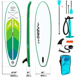   AERO Надувна SUP дошка  Board 2.0 (320х15х80см)10.6 Green Leaf