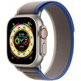   Apple Watch Ultra GPS + Cellular 49mm Titanium Case with Blue/Gray Trail Loop - M/L (MQF33/MQEJ3/MQFV3)