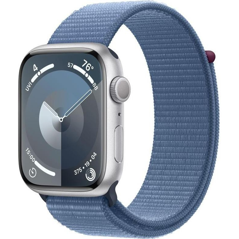 Apple Watch Series 9 GPS + Cellular 41mm Silver Alu. Case w. Winter Blue Sport Loop (MRHX3) - зображення 1