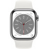 Apple Watch Series 8 GPS + Cellular 45mm Silver S. Steel Case  w. White S. Band (MNKE3) - зображення 3