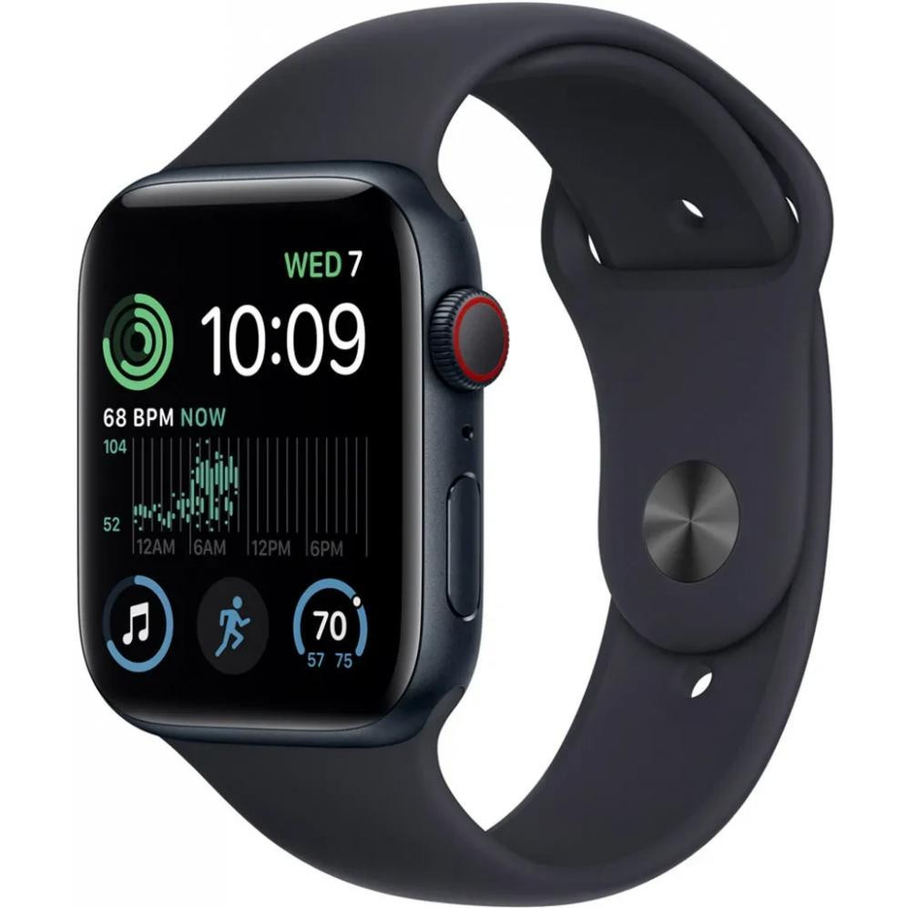 Apple Watch SE 2 GPS + Cellular 44mm Midnight Alu. Case w. Midnight Sport Band M/L (MRH73) - зображення 1