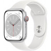 Apple Watch Series 8 GPS + Cellular 45mm Silver Aluminum Case with White Sport Band - M/L (MP4W3) - зображення 1