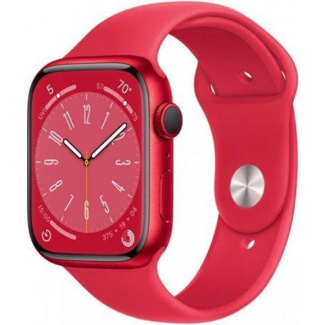 Apple Watch Series 8 GPS + Cellular 45mm PRODUCT RED Alu. Case w. PRODUCT RED S. Band S/M (MNVR3) - зображення 1