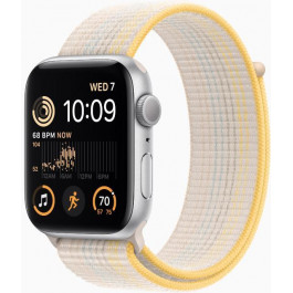   Apple Watch SE 2 GPS 44mm Silver Aluminum Case with Starlight Sport Loop (MNLD3+MPLE3)