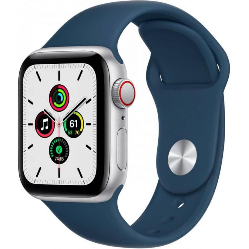 Apple Watch SE GPS + Cellular 44mm Silver A. Case w. Abyss Blue S. Band (MKRJ3) - зображення 1