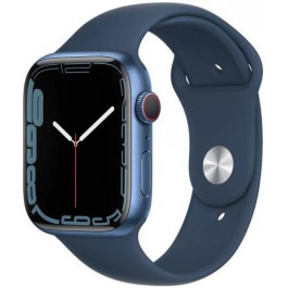   Apple Watch Series 7 GPS + Cellular 41mm Blue Aluminum Case w. Abyss Blue S. Band (MKHC3)