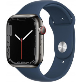   Apple Watch Series 7 GPS + Cellular 41mm Graphite S. Steel Case w. Abyss Blue S. Band (MKHJ3)