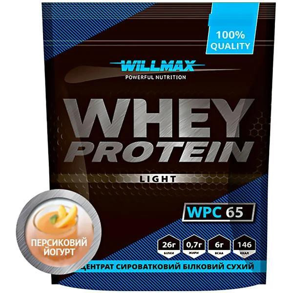 Willmax Whey Protein Light 65% 1000 g /25 servings/ Персиковий Йогурт (wx210) - зображення 1