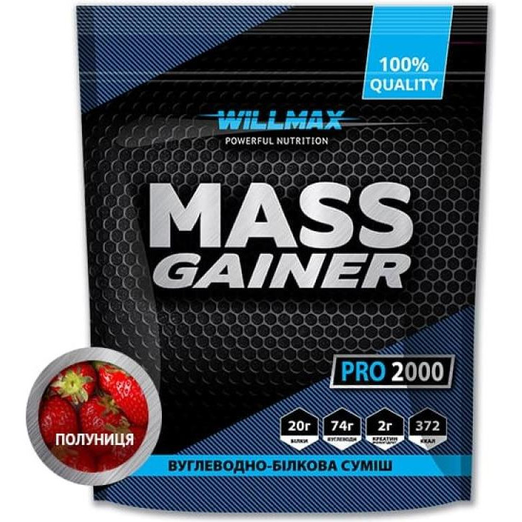 Willmax Mass Gainer 2000 g /20 servings/ Банан (wx302) - зображення 1