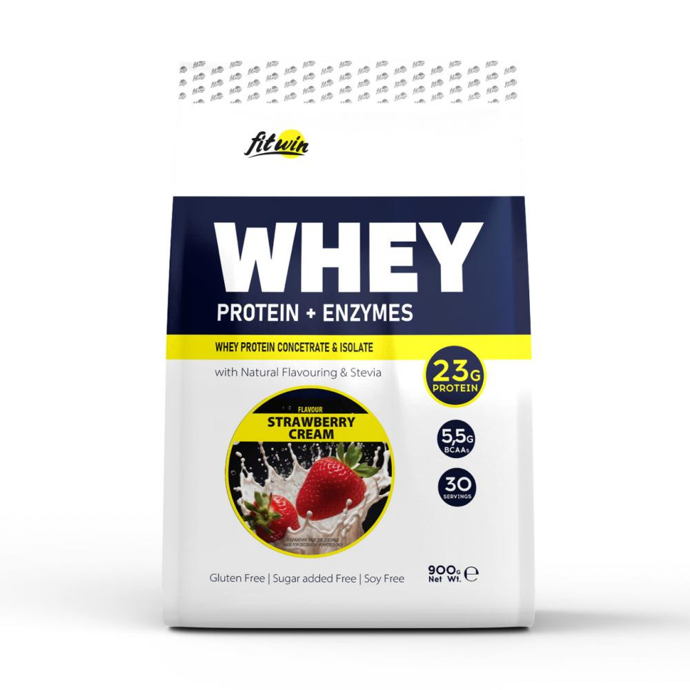 FitWin Whey 900 g /30 servings/ Strawberry Cream - зображення 1