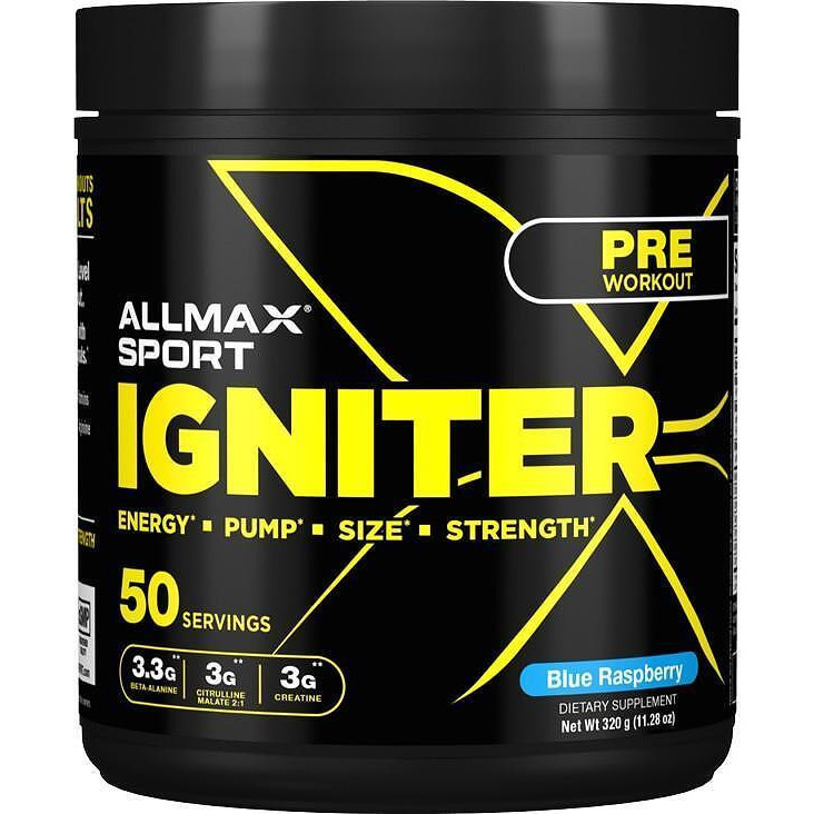 Allmax Nutrition Igniter 320 g /50 servings/ Blue Raspberry - зображення 1