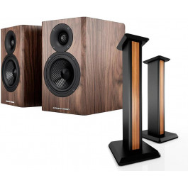   Acoustic Energy AE 500 & Stands Walnut Wood Veneer