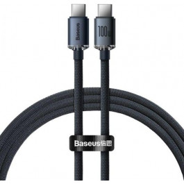   Baseus Crystal Shine Series Fast Charging Data Cable Type-C to Type-C 100W 1.2m Black (CAJY000601)