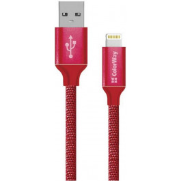   ColorWay USB/Apple Lightning Red 2m (CW-CBUL007-RD)