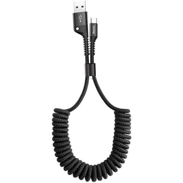 Baseus Fish Eye Spring USB to Type-C Black 1m (CATSR-01) - зображення 1