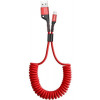 Baseus Fish eye Spring Data Cable 2A 1м Red (CALSR-09) - зображення 1