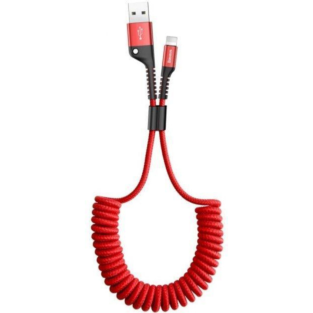 Baseus Fish eye Spring Data Cable 2A 1м Red (CALSR-09) - зображення 1