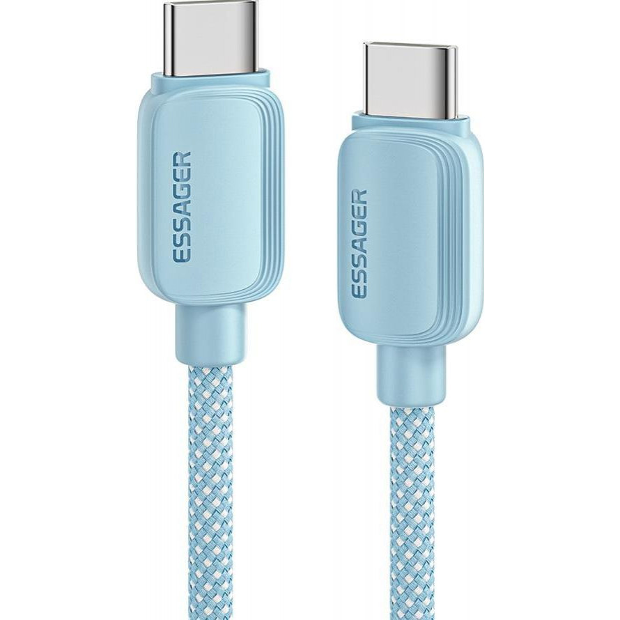 Essager Breeze 100W Fast Charging Cable Type-C to Type-C 2m Blue (EXCTT1-WLA03-P) - зображення 1