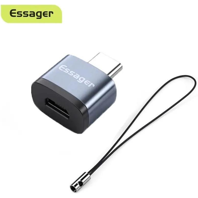 Essager Soray OTG Adapter USB2.0 Micro Female to Type-C Male Gray (EZJMC-SRC0G) - зображення 1