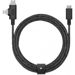   NATIVE UNION Belt Cable Duo Pro USB Type-C to USB Type-C & Lightning 240W 2.4m Cosmos Black (BELT-PROCCL-COS-NP)