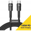 Essager Star Charging Cable Type-C to Type-C 100W 3m Black (EXCTT1-XCC01) - зображення 1